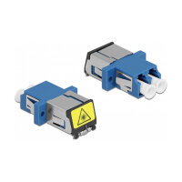 Delock LWL Kupplung mit Laserschutzklappe LC Duplex Buchse zu LC Duplex Buchse Singlemode blau