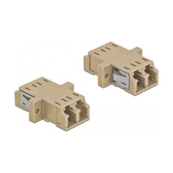 Delock LWL Kupplung LC Duplex Buchse zu LC Duplex Buchse Multimode 2 Stück beige