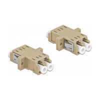 Delock LWL Kupplung LC Duplex Buchse zu LC Duplex Buchse Multimode 2 Stück beige