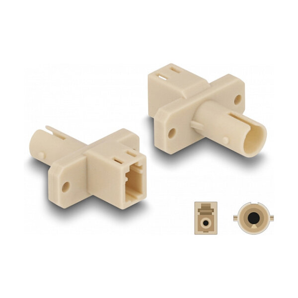 Delock LWL Hybrid Kupplung LC Simplex Buchse zu ST Simplex Buchse beige