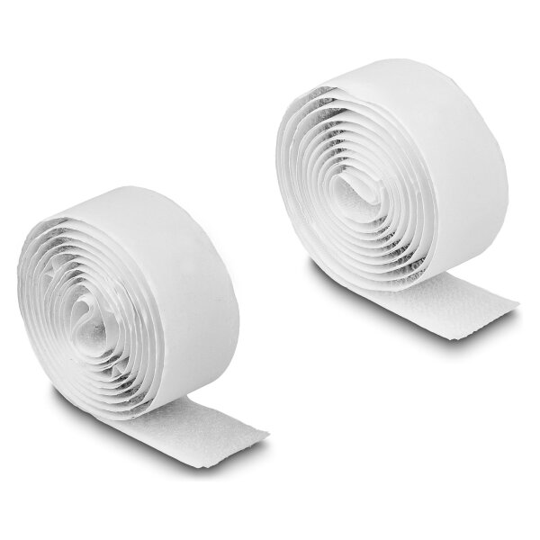 Delock Klettband selbstklebend mit Haft- und Flauschband L 1 m x B 20 mm weiß
