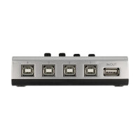 Delock Umschalter USB 2.0 mit 4 x Typ-B Buchse zu 1 x Typ-A Buchse manuell bidirektional