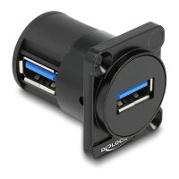 Delock D-Typ Modul USB 2.0 Typ-A Buchse zu Buchse 90°...