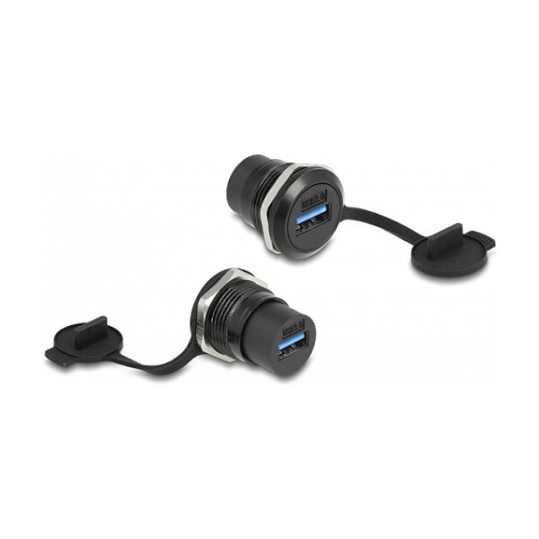 Delock USB 3.2 Gen 1 Typ-A Einbaubuchse mit Staubschutzkappe