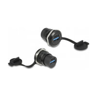 Delock USB 3.2 Gen 1 Typ-A Einbaubuchse mit Staubschutzkappe