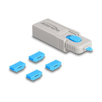 Delock HDMI Port Blocker Set für HDMI Buchsen 4 Stück + Verschlusswerkzeug