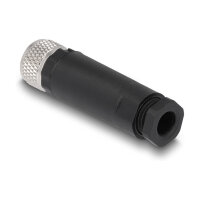 Delock M8 Steckverbinder A-kodiert 4 Pin Buchse zur Montage mit Schraubanschluss