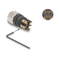 Delock M8 Steckverbinder A-kodiert 4 Pin Buchse zur Montage mit Schraubanschluss