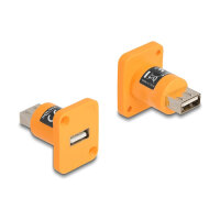 Delock D-Typ Modul USB 2.0 Typ-A Buchse zu Buchse orange