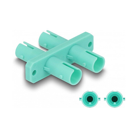 Delock LWL Kupplung ST Duplex Buchse zu ST Duplex Buchse aqua