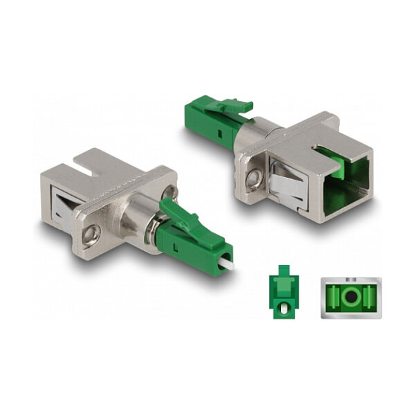 Delock LWL Hybrid Kupplung LC Simplex Stecker zu SC Simplex Buchse grün