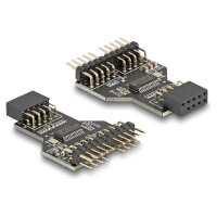Delock USB 2.0 Hub 9 Pin Pfostenbuchse zu 2 x 9 Pin Pfostenstecker
