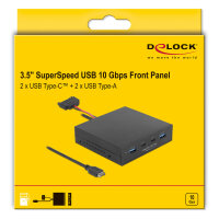 Delock Front Panel 3.5? USB 10 Gbps 2 x USB Type-C™ + 2 x USB Typ-A