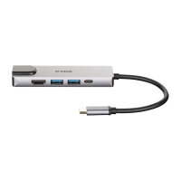 USB-C HUB 5Port D-Link DUB-M520 2xUSB3.2 Gigabit Lan RJ45 USB-C HDMI 4K passiv Silver Black