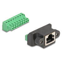 Delock RJ45 Buchse zu Terminalblock Adapter zum Einbau 8...