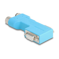 Delock D-Sub 9 Stecker und Buchse zu M12 Stecker und Buchse A-kodiert 5 pin CAN Bus Verteiler 90° blau