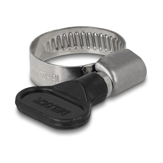Delock Schlauchschelle mit Flügelmutter 16 - 25 mm 10 Stück schwarz