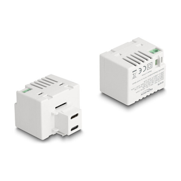 Delock Keystone Modul mit 2 x USB Type-C™ Ladebuchsen PD 20 W weiß