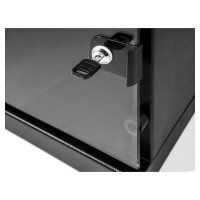 Delock 10? Netzwerkschrank 6 HE mit Glastür zur Stand- oder Wandmontage, 240 mm Tiefe, Traglast 30 kg, 330 x 312 x 300 mm, schwarz
