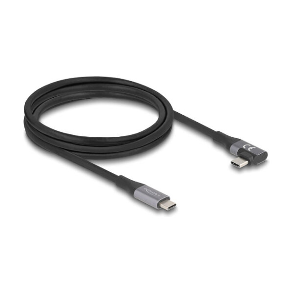 Delock USB 20 Gbps Kabel gewinkelt links / rechts USB PD 3.1 Extended Power Range 240 W 2 m
