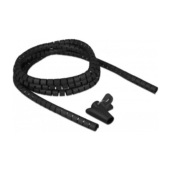 Spiralschlauch mit Einziehwerkzeug 2,5 m x 15 mm schwarz