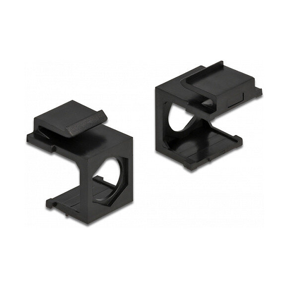 Keystone Abdeckung schwarz mit 9,7 mm Durchführung +Hex 4 Stück