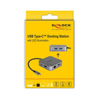 USB Type-C™ Dockingstation für Mobilgeräte 4K - HDMI / Hub / LAN / PD 3.0 mit LED Beleuchtung