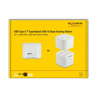USB Type-C™ 3.2 Dockingstation für 2 x 2.5? SATA HDD / SSD mit Klon Funktion