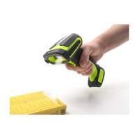 Industrie Barcode Scanner 1D und 2D für 433 MHz oder Bluetooth mit induktiver Ladestation und Fernablesung bis max. 6,5 m
