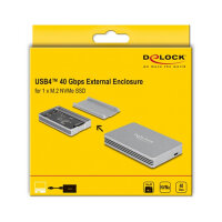 USB4™ 40 Gbps Gehäuse für 1 x M.2 NVMe SSD - werkzeugfrei