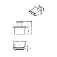 Staubschutz für USB Type-C™ Buchse mit Griff 10 Stück schwarz