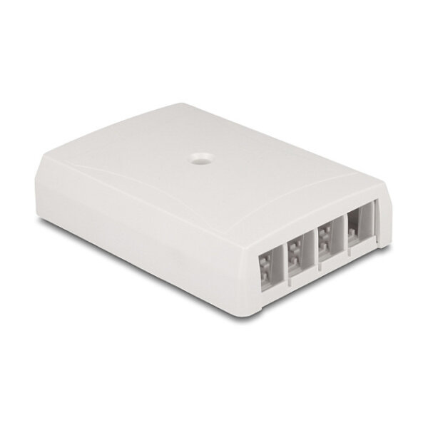Keystone Leergehäuse Aufputz 4 Port für Glasfaser und Netzwerk weiß