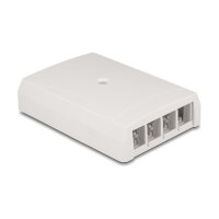Keystone Leergehäuse Aufputz 4 Port für Glasfaser und Netzwerk weiß