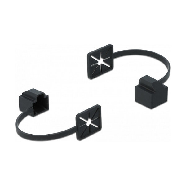 Staubschutz für RJ45 Stecker mit Befestigungsclip schwarz