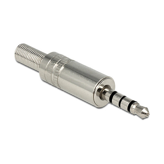 Klinkenstecker 3,5 mm 4 Pin Stereo mit Knickschutz Lötversion