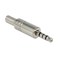 Klinkenstecker 3,5 mm 4 Pin Stereo mit Knickschutz...