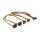 Kabel SATA 15 Pin Strom Stecker mit Einrastfunktion > SATA 15 Pin Strom Buchse 2 x unten / 2 x oben 50 cm