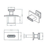 Staubschutz für USB Type-C™ Buchse mit großem Griff 10 Stück schwarz