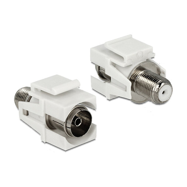 Keystone Modul IEC Buchse zu F Buchse weiß