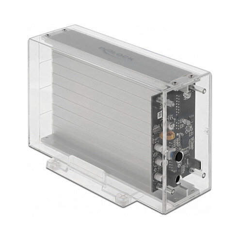 Externes Dual Gehäuse für 2 x 3.5? SATA HDD mit USB Type-C™ Buchse transparent - werkzeugfrei