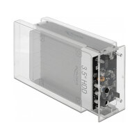 Externes Dual Gehäuse für 2 x 3.5? SATA HDD mit USB Type-C™ Buchse transparent - werkzeugfrei