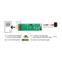 Konverter SATA Pin 8 Power Buchse > M.2 Key B Slot