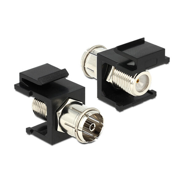 Keystone Modul IEC Buchse > F Buchse schwarz