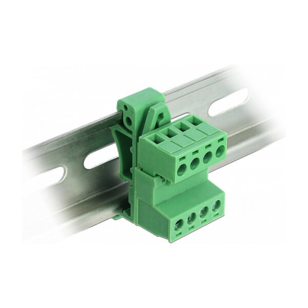Terminalblock Set für Hutschienen 4 Pin mit Rastermaß 5,08 mm gewinkelt