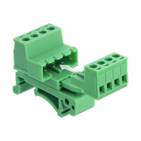 Terminalblock Set für Hutschienen 4 Pin mit Rastermaß 5,08 mm gewinkelt