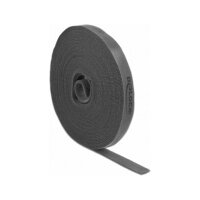Klettband auf Rolle L 10 m x B 15 mm grau