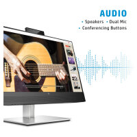 60,45cm/23,8 (1920x1080) HP E24mv G4 Conferencing Monitor 16:9 5ms IPS HDMI VGA DisplayPort VESA Pivot Speaker Full HD Black/Silver