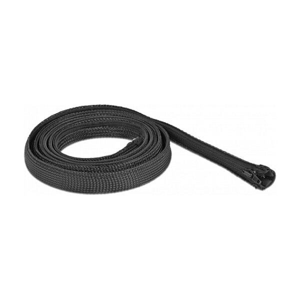 Geflechtschlauch mit Reißverschluss hitzebeständig 2 m x 20 mm schwarz