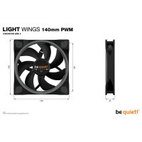 140mm be quiet! LIGHT WINGS 140mm PWM ARGB Triple-Pack
