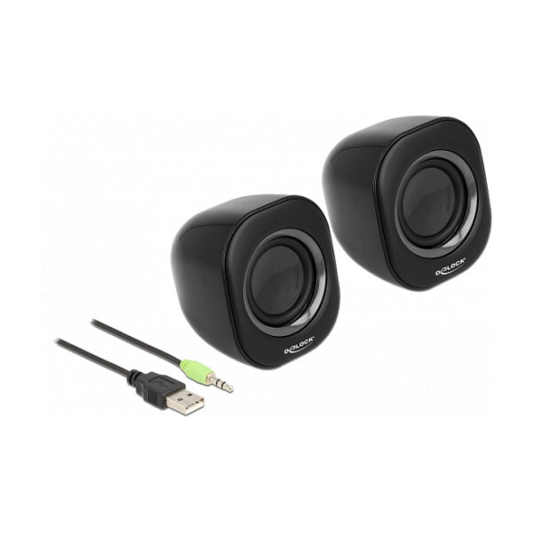 Mini Stereo PC Lautsprecher mit 3,5 mm Klinkenstecker und USB Stromversorgung